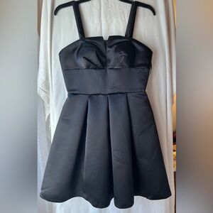 Rosedress SILKY SATIN SUSPENDER STRAP PLEATED FIT & FLARE MINI DRESS - B…